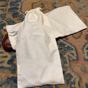 Gucci Ivory/White Canvas Drawstring Shoe Bag Dust Covers Set Of Two